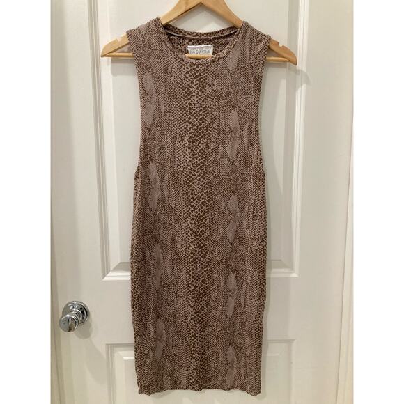 Acacia Tulum Basics Animal Python Snake Print Brown/Tan Dress Size M - Picture 11 of 12